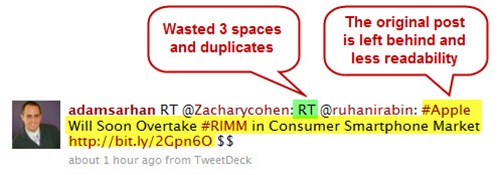 Another simple example of messy Re-tweet art-of-retweet-not-proper-re-tweet