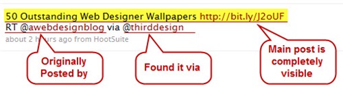 Clearly defines the readability art-of-retweet-proper-re-tweet