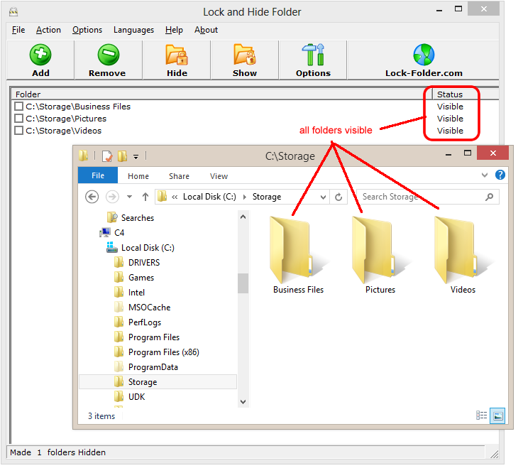 Lock And Hide Folder